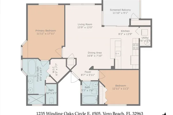 $8,500 | 1235 Winding Oaks Circle East, Unit 505, Vero Beach, FL 32963