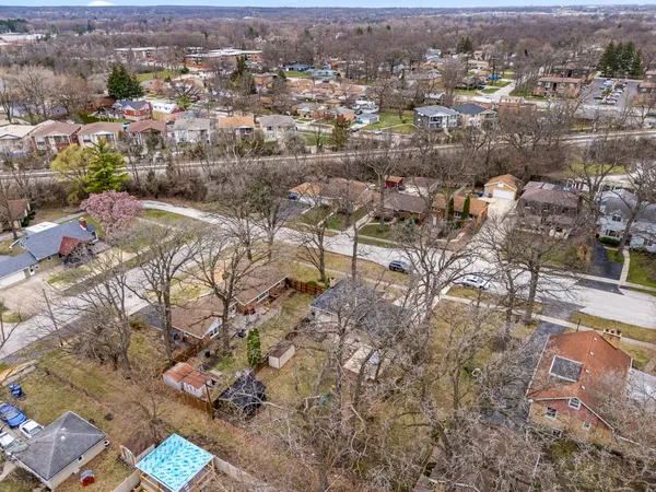 an aerial view of multiple house