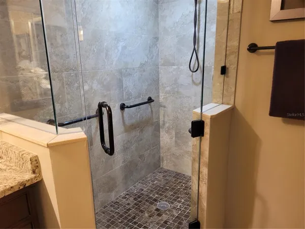 a bathroom with a shower