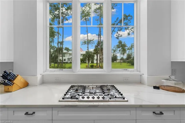 a kitchen with stainless steel appliances granite countertop white cabinets and sink