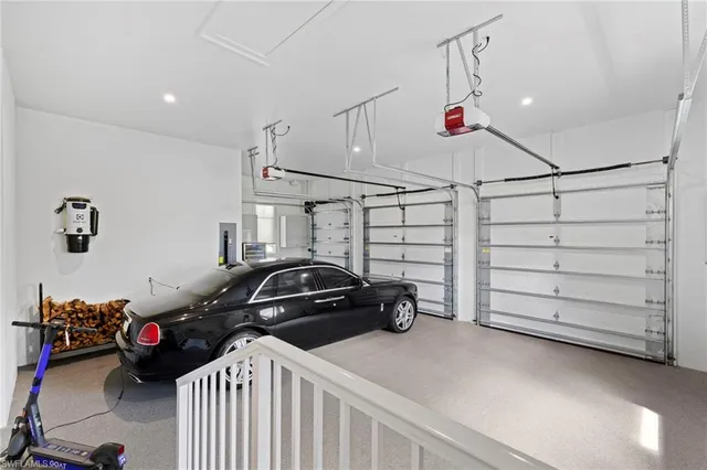 a view of a garage