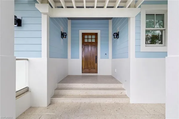 a front view of a house with a window