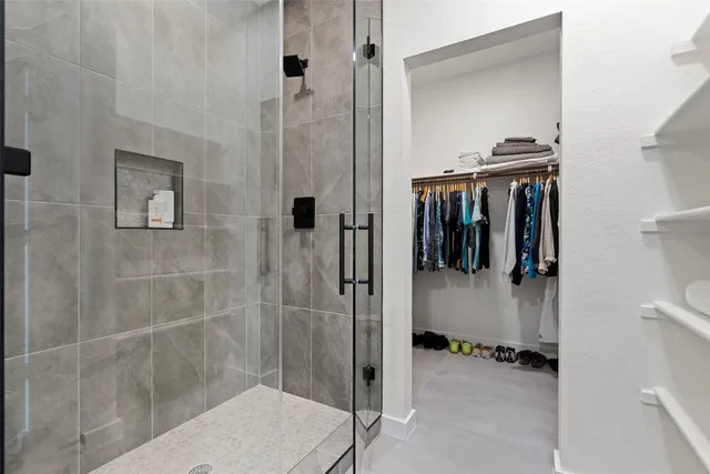 a bathroom with a shower