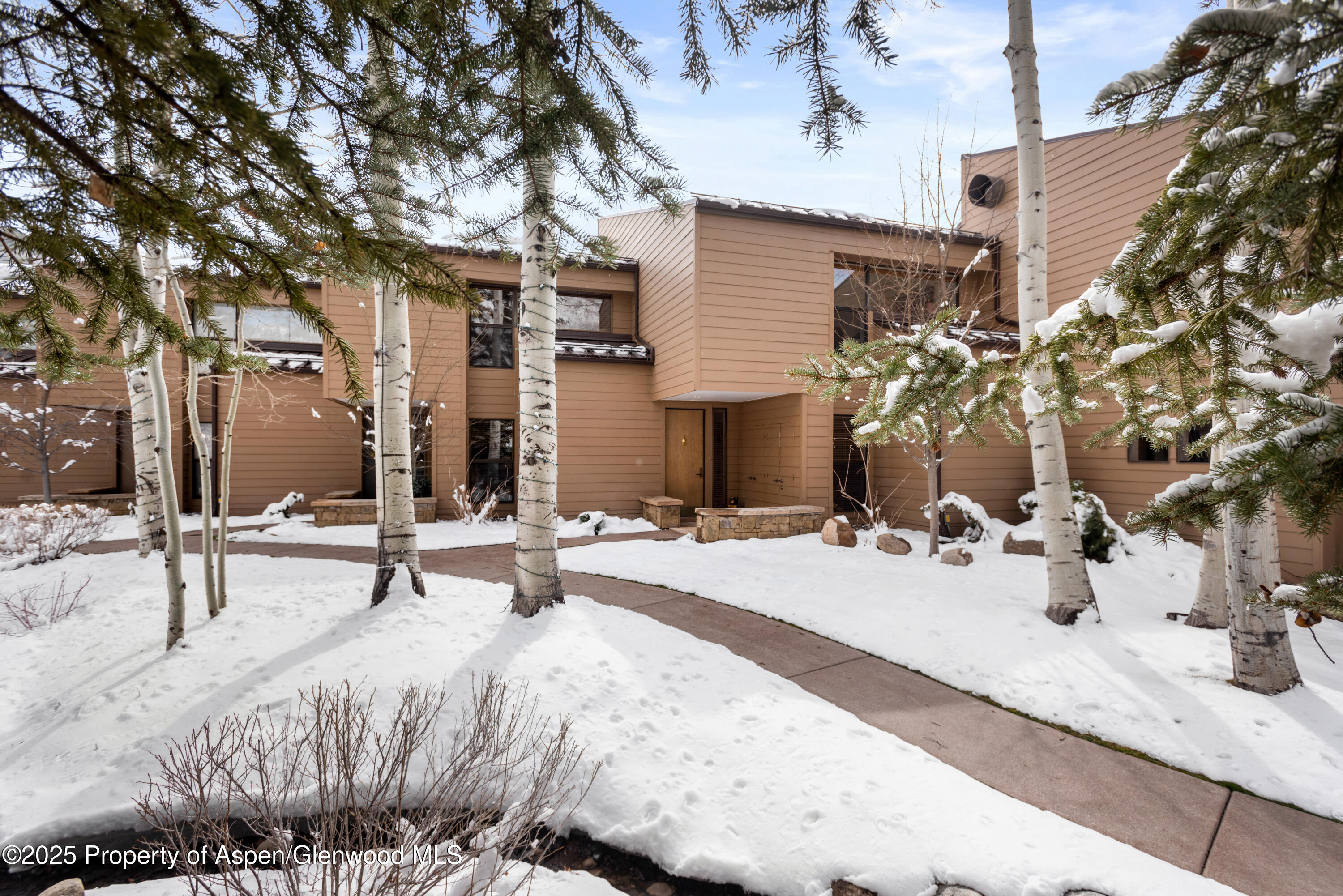 155 Lone Pine Road, Unit 5 Aspen, CO 81611 - Photo 21 of 26 a view of a backyard with sitting area
