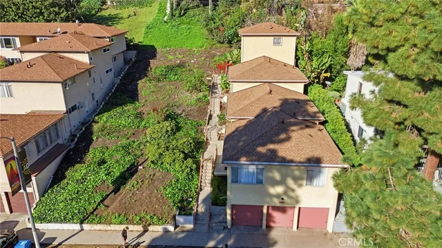 an aerial view of a house