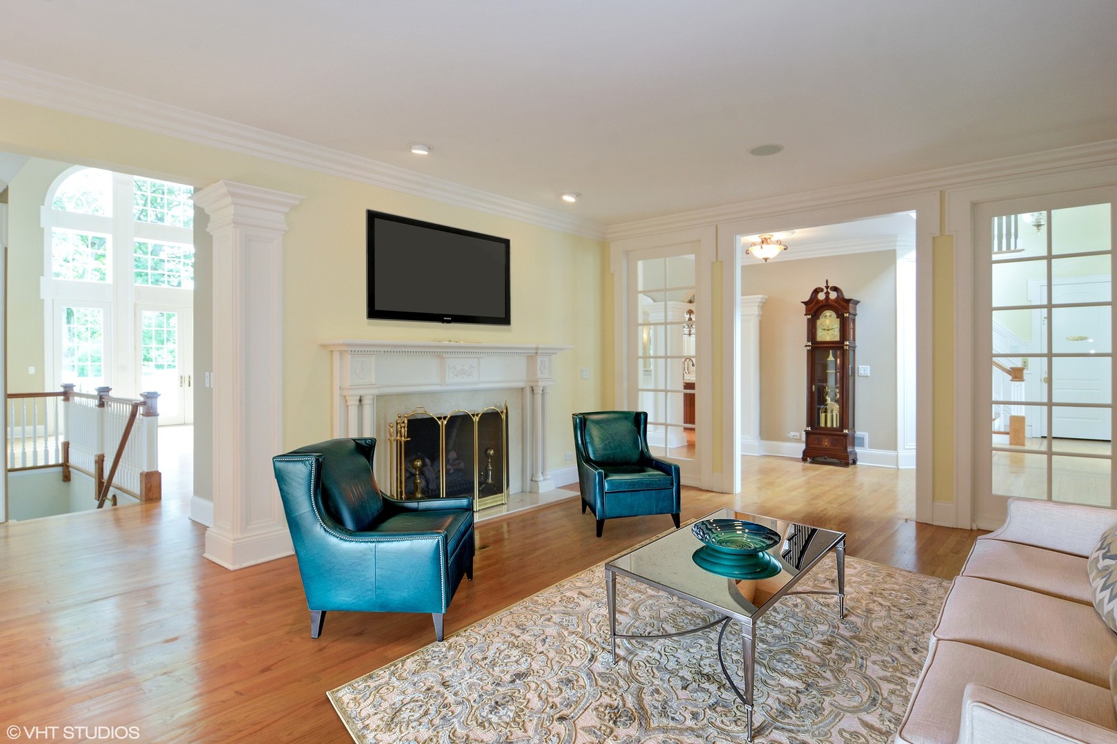 1885 West Durham Drive Inverness, IL 60067 - Photo 8 of 28 a living room with furniture fireplace and a flat screen tv