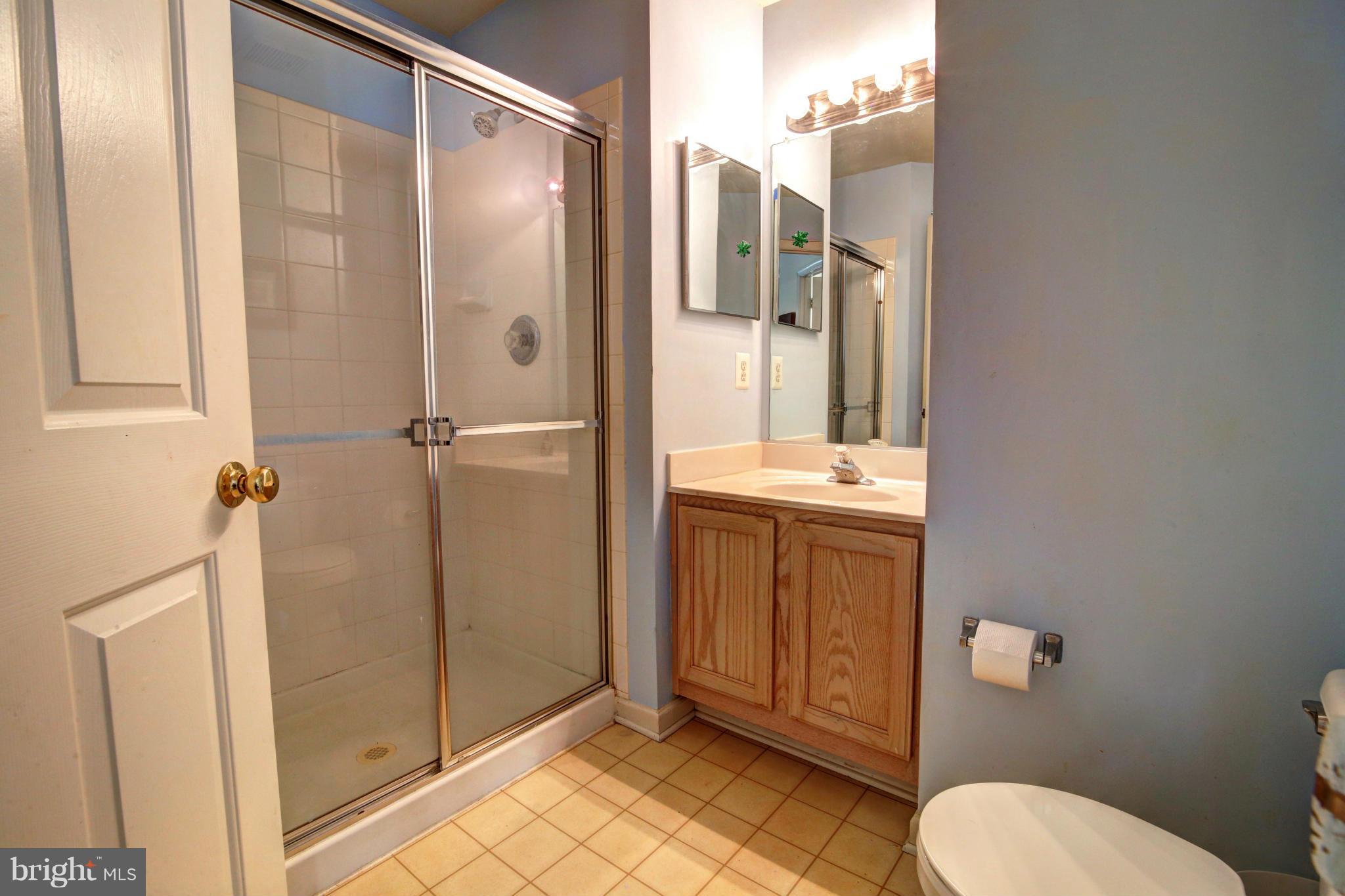 635 Constellation Square Southeast, Unit K Leesburg, VA 20175 - Photo 13 of 14 a bathroom with a granite countertop sink toilet and shower