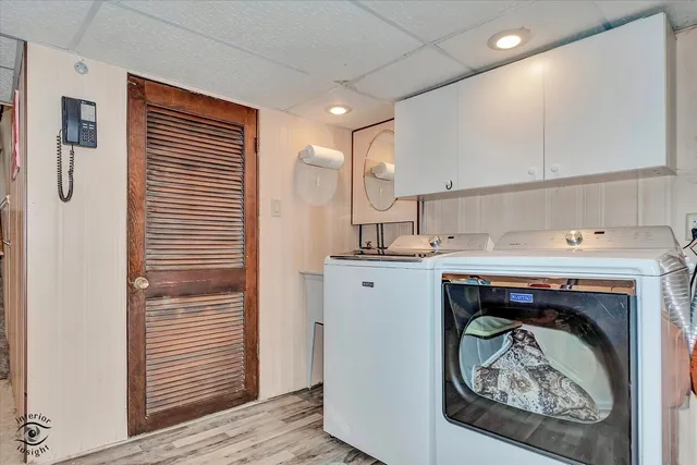 a room with a washer and dryer
