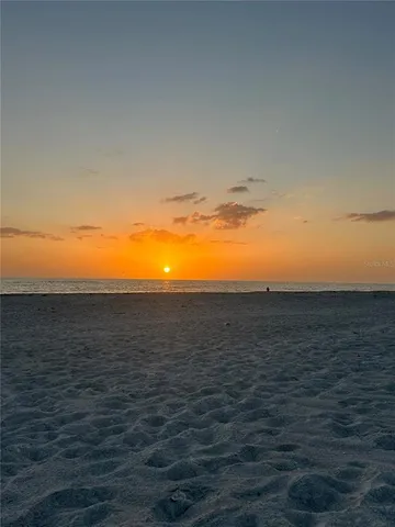 a view of a garden with an ocean view