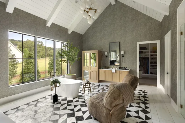 a living room with furniture and window