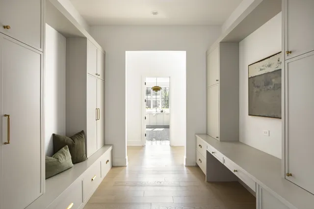 a bathroom with a tub and shower