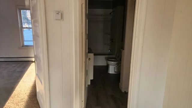 a close view of a bathroom