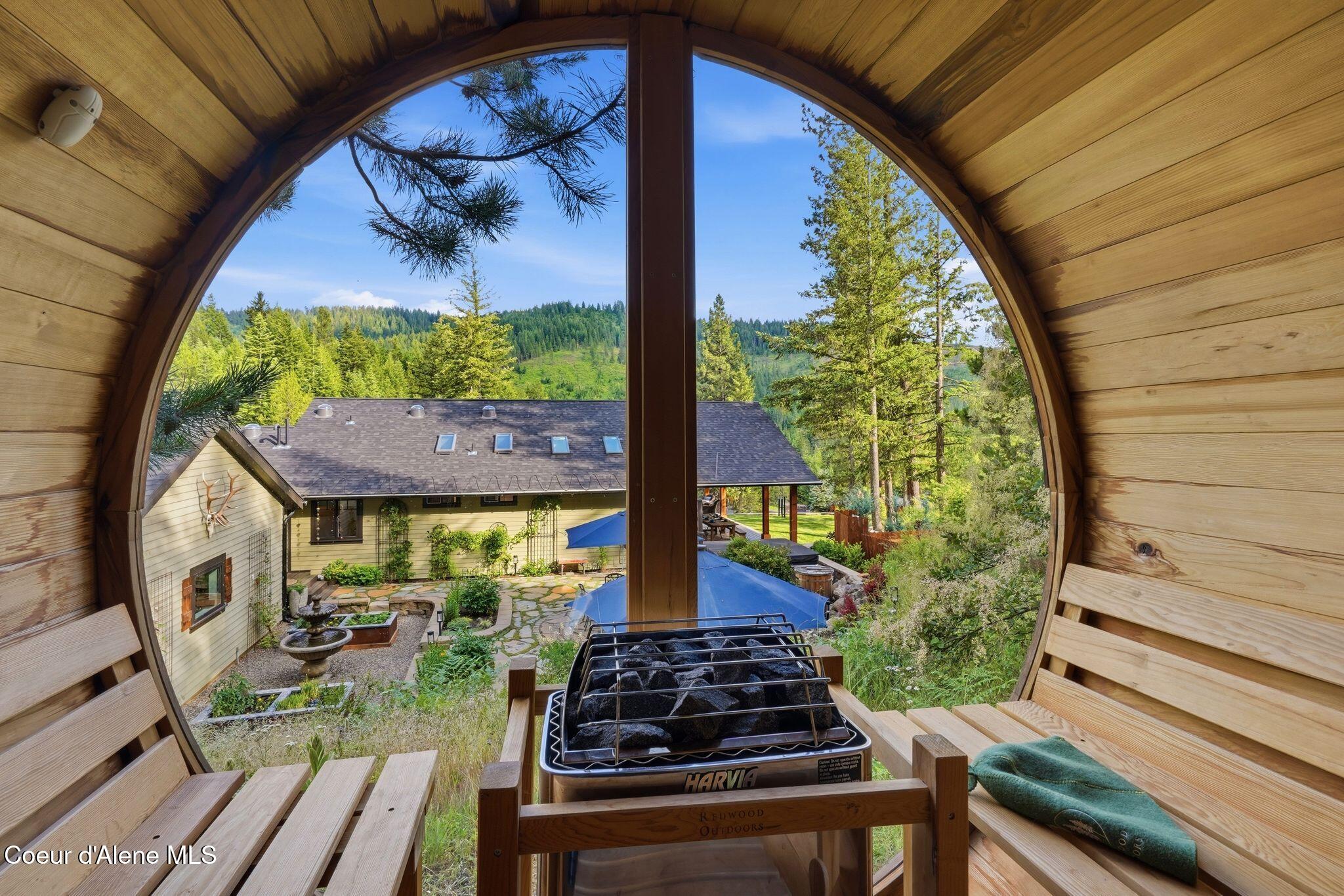10439 West Cougar Gulch Road Coeur D'Alene, ID 83814 - Photo 17 of 128 Barrel Sauna at the Ranch House