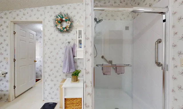a bathroom with a shower