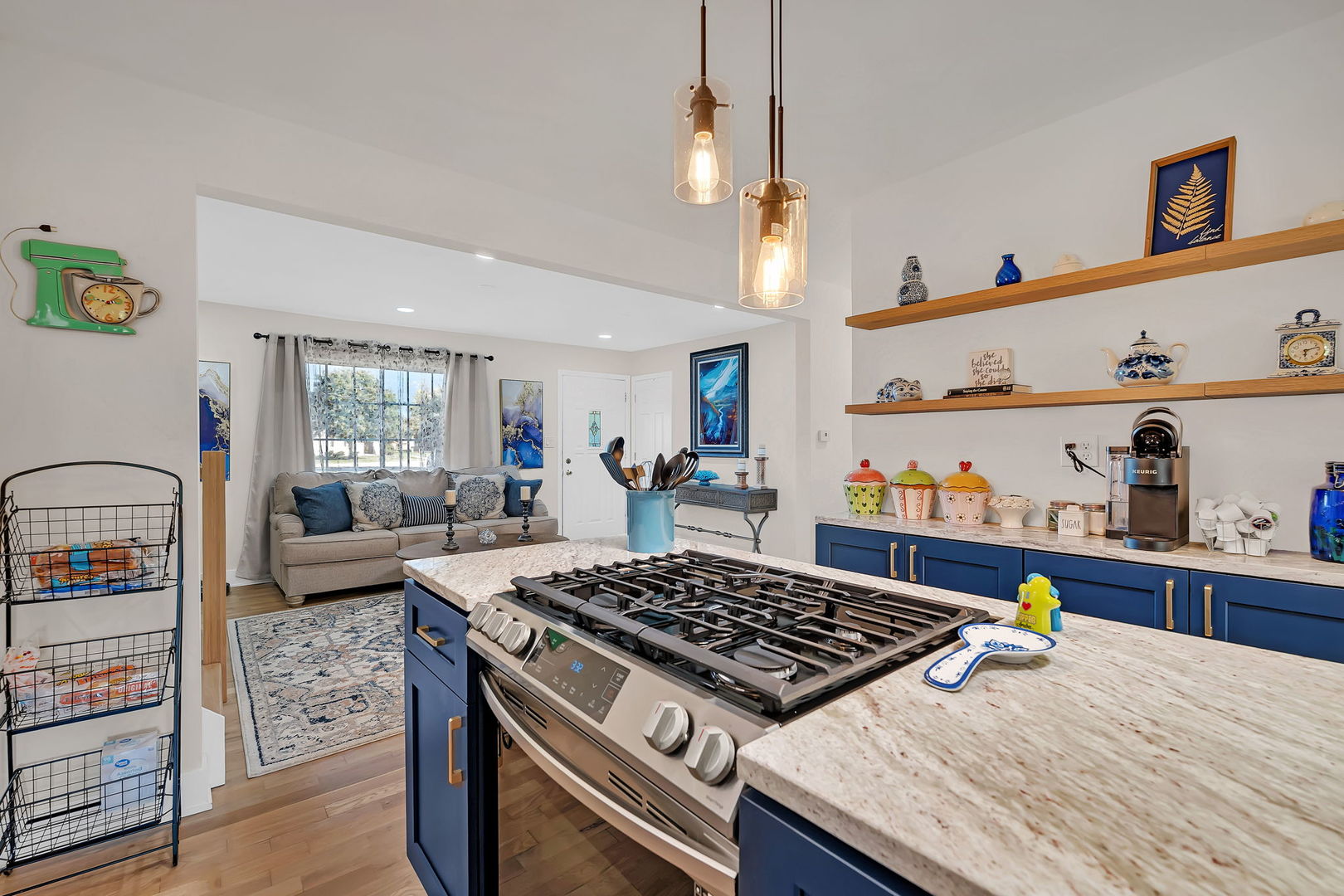 128 South Villa Avenue Addison, IL 60101 - Photo 8 of 43 a kitchen with stove and wooden floor