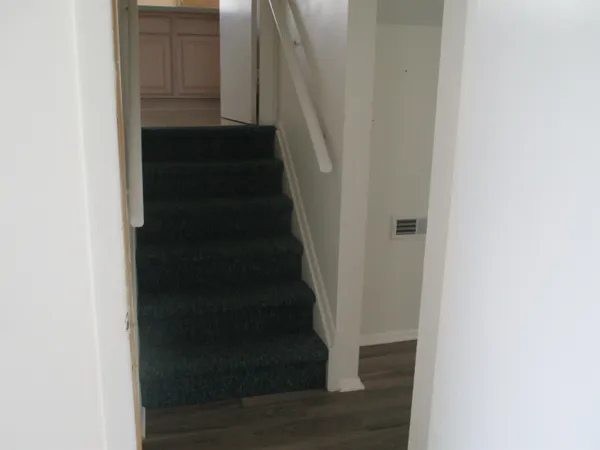 a view of a hallway with a elevator