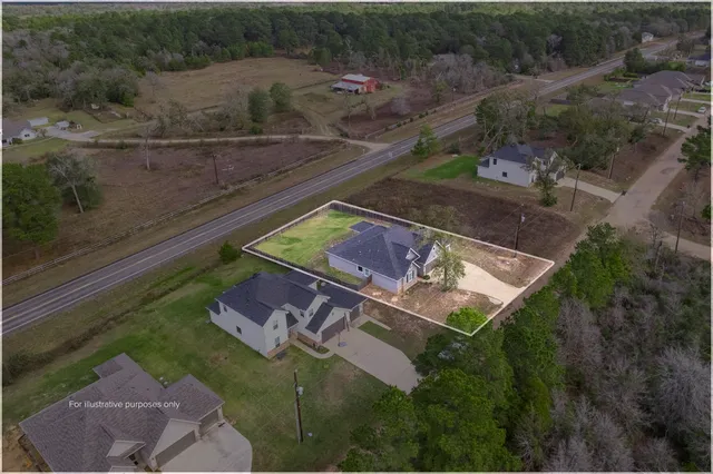 an aerial view of a house
