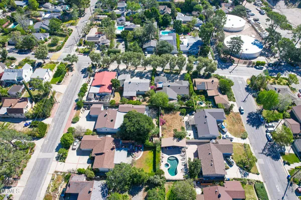 an aerial view of a city