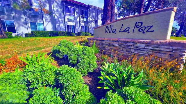 a view of a sign board of a building