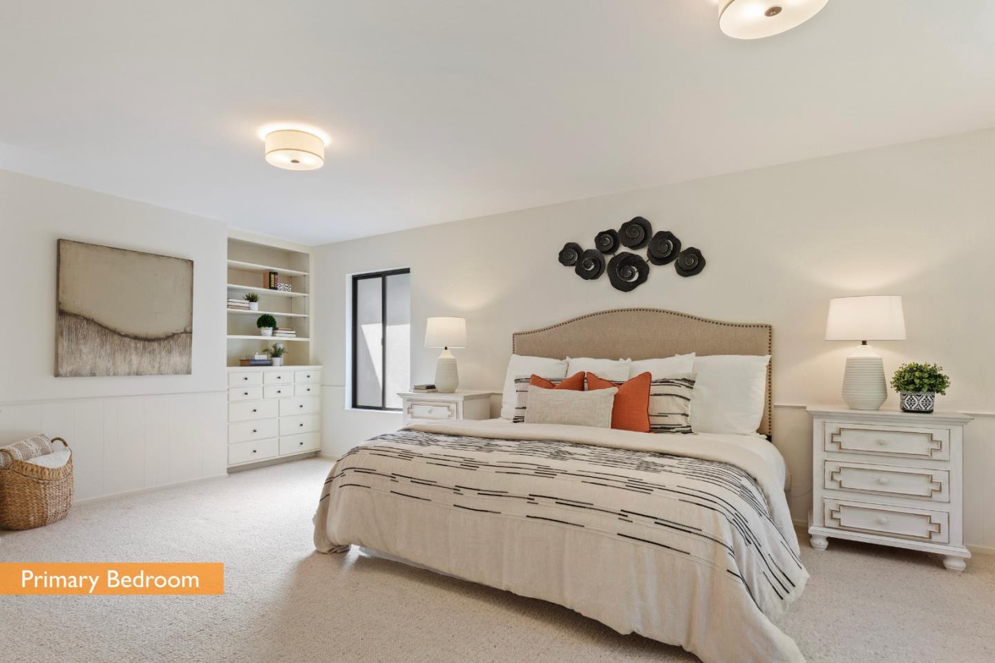 460 Aspen Way Los Altos, CA 94024 - Photo 18 of 30 a bedroom with a bed and painting on the wall