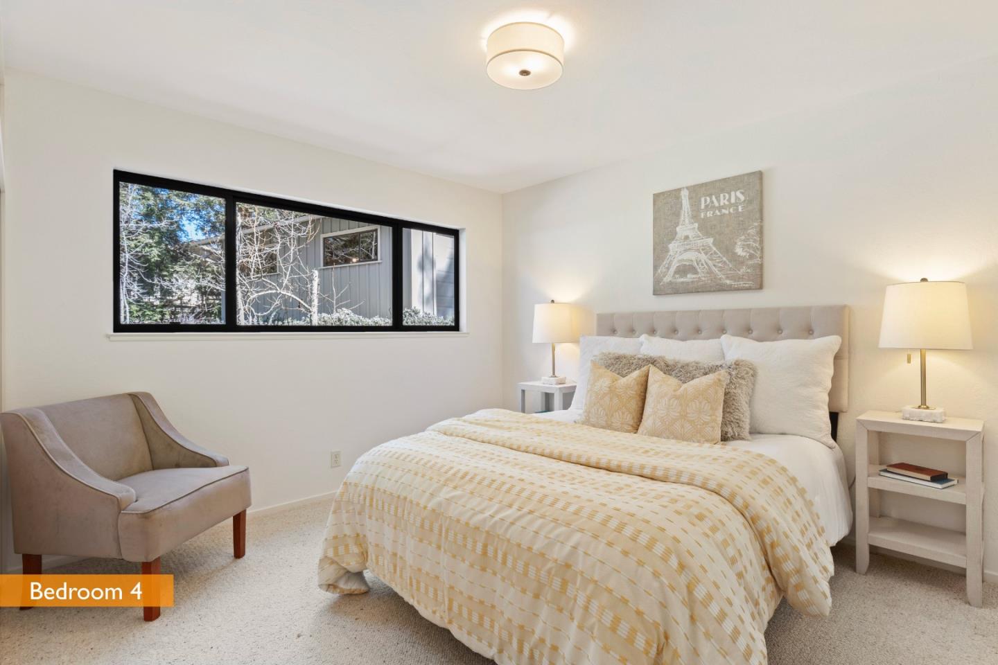 460 Aspen Way Los Altos, CA 94024 - Photo 24 of 30 a bedroom with a bed and a couch