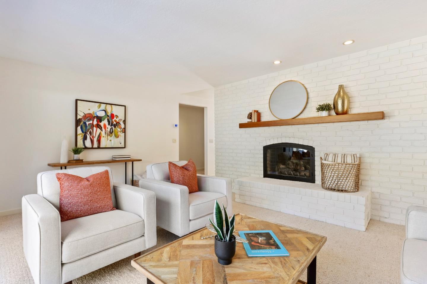 460 Aspen Way Los Altos, CA 94024 - Photo 4 of 30 a living room with furniture and a fireplace
