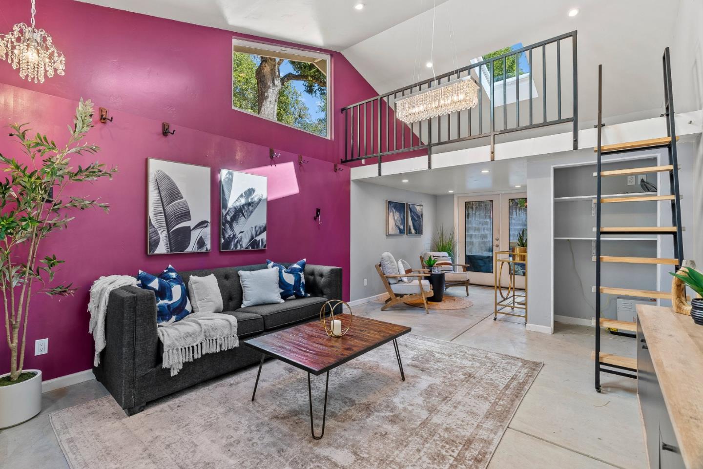 12 Crescent Drive Scotts Valley, CA 95066 - Photo 37 of 61 a living room with furniture a rug and a painting on the wall