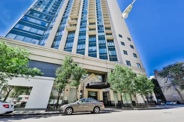 a car parked in front of a building