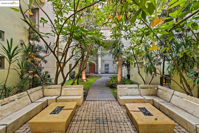 a view of a building with a street