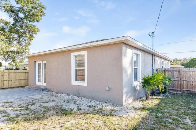 a backyard of a house