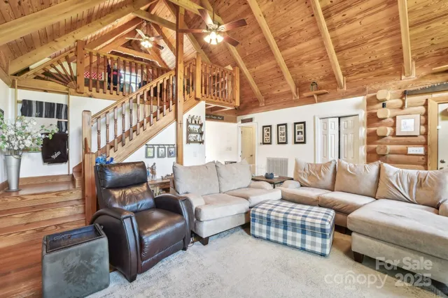 a living room with furniture