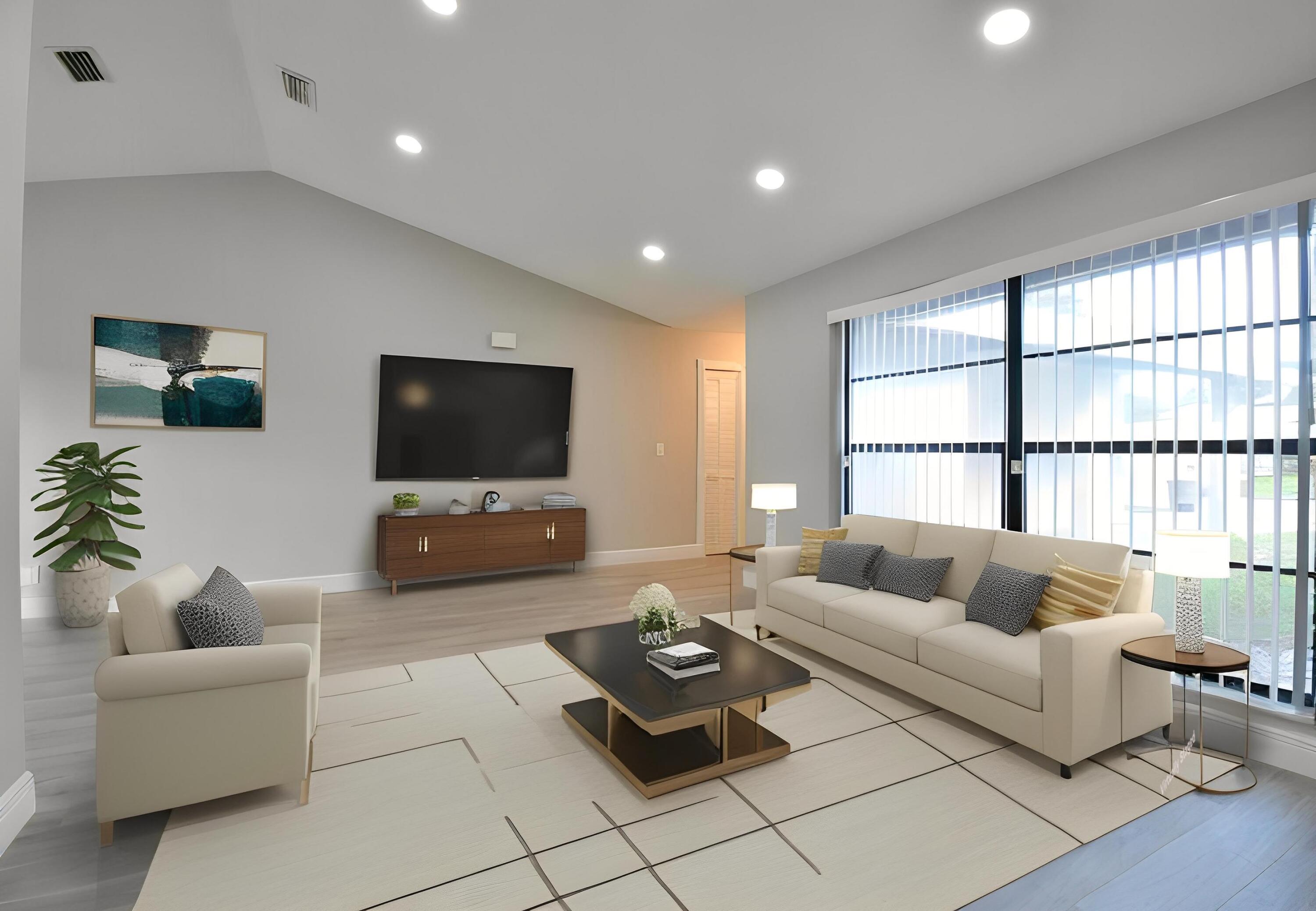 9425 Longmeadow Circle Boynton Beach, FL 33436 - Photo 11 of 34 a living room with furniture and a flat screen tv