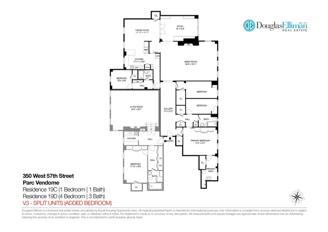 $3,995,000 | 350 West 57th Street, Unit 19C | Hell's Kitchen