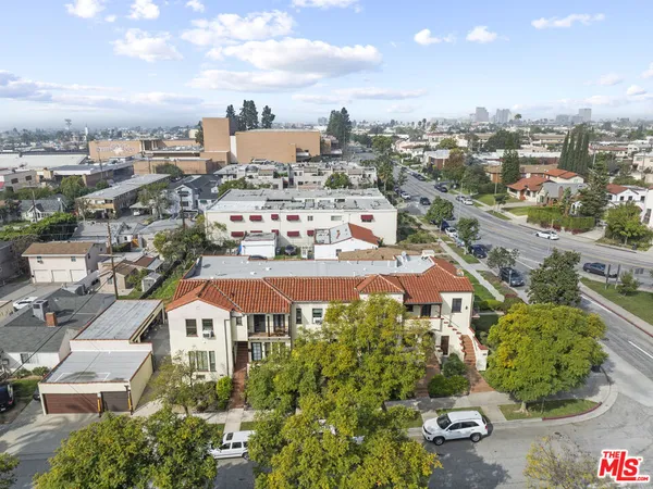 an aerial view of multiple house