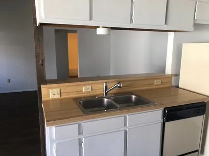 a sink with a mirror