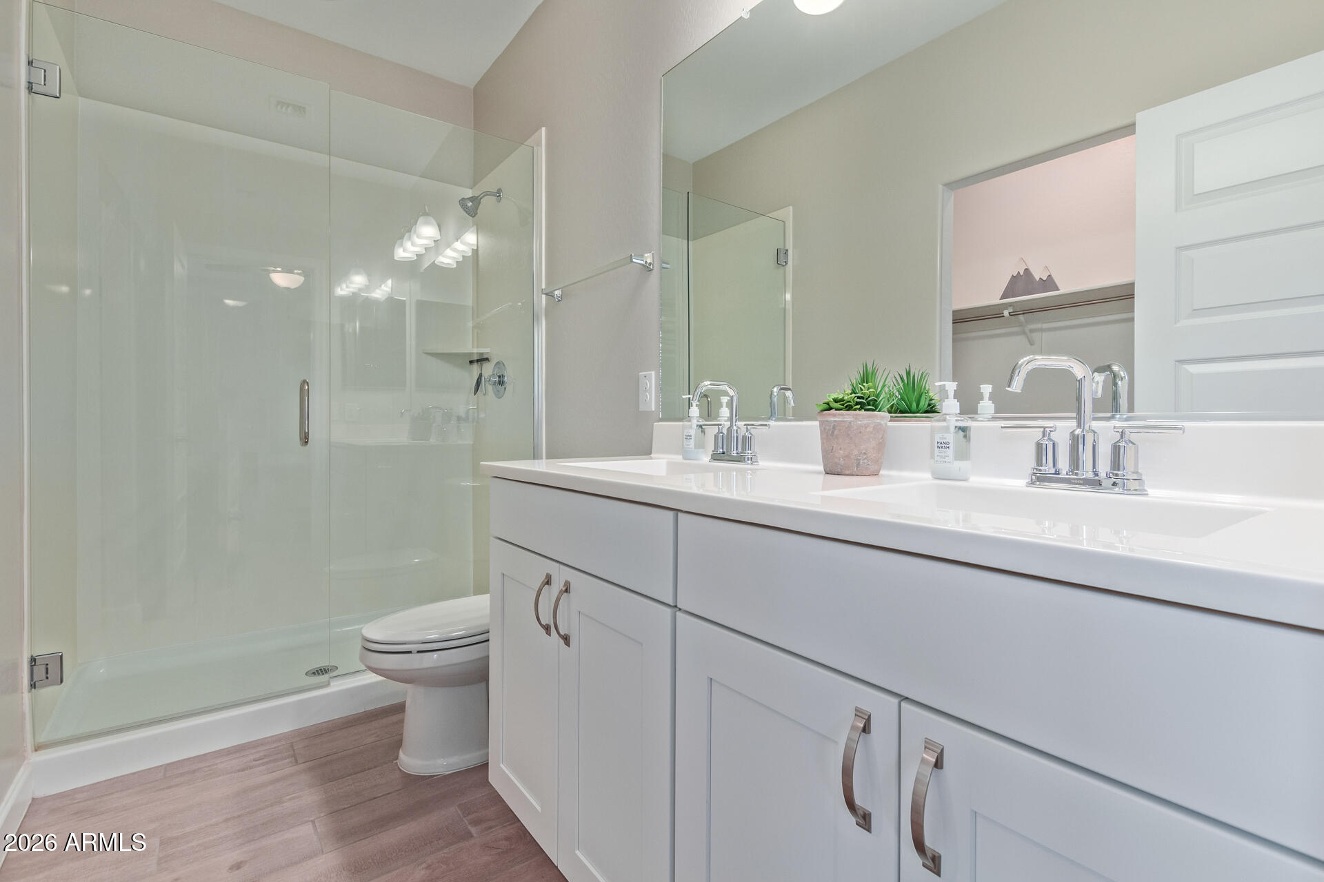 8835 South 166th Avenue Goodyear, AZ 85338 - Photo 5 of 23 a bathroom with a sink a toilet and a mirror