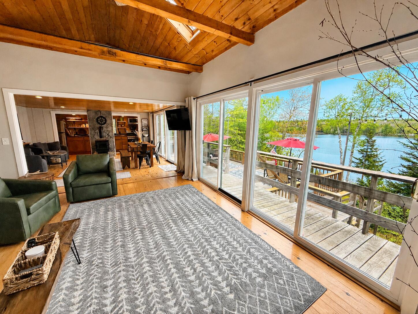 687 West Shore Road Otis, ME 04605 - Photo 27 of 55 Cozy Living Room With High Ceiling