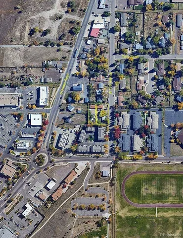 a city view with tall buildings