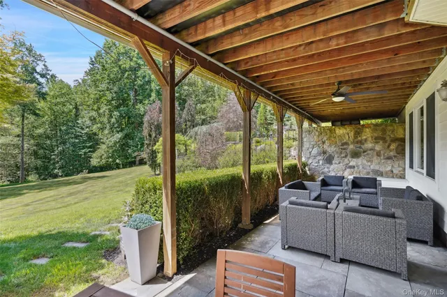 a view of living room with furniture and garden