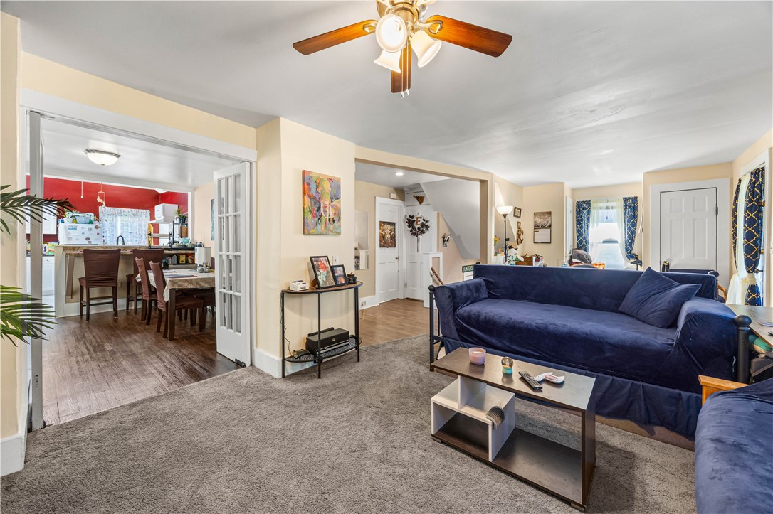 827 Garson Avenue Rochester, NY 14609 - Photo 20 of 40 Unit #2 | Living Room, Dining Room, French Doors,