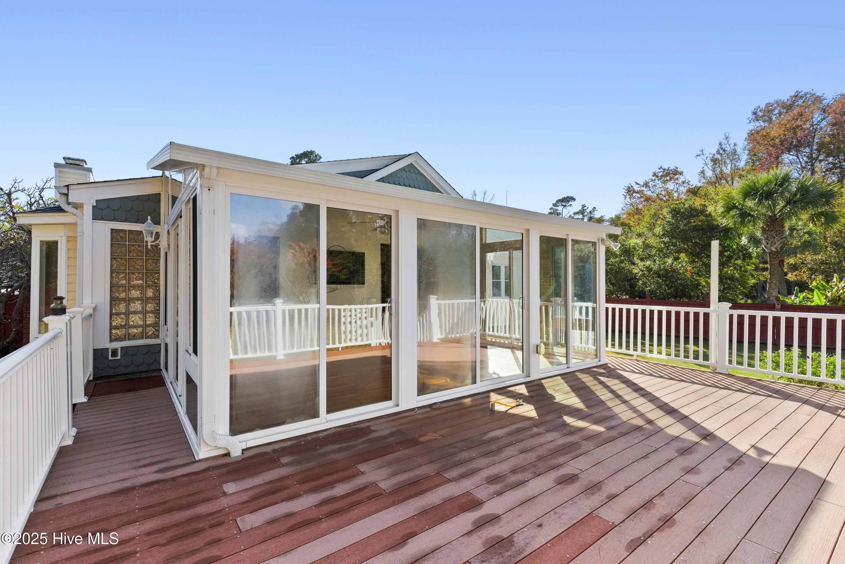 1501 Field View Road Wilmington, NC 28411 - Photo 54 of 57 Large back deck with gas hookup, trex decking and vinyl railings.