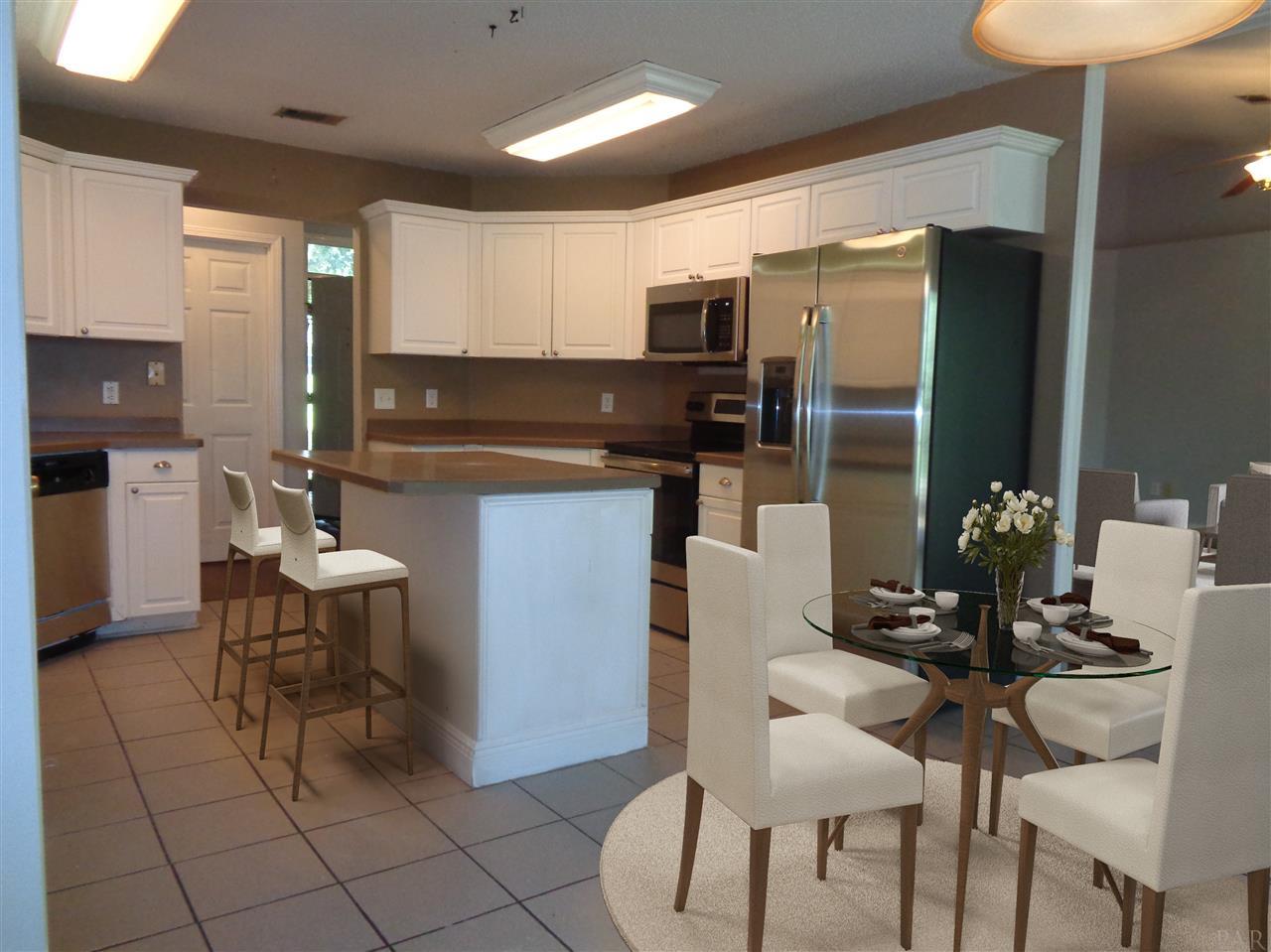 3014 East Kingsfield Road Pensacola, FL 32514 - Photo 4 of 36 Virtually staged kitchen and dinette