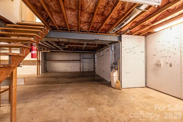 a view of a room with racks