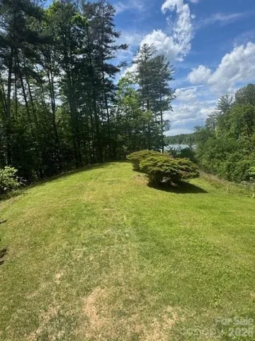 a view of a pool with a yard