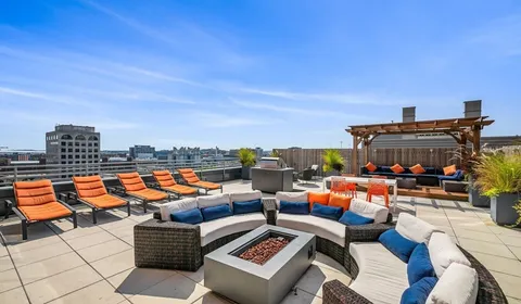 a outdoor space with patio furniture