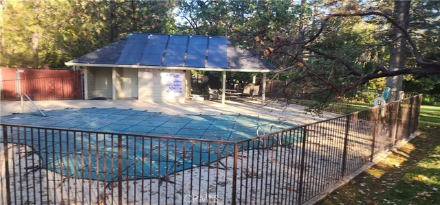 a view of a yard with trees