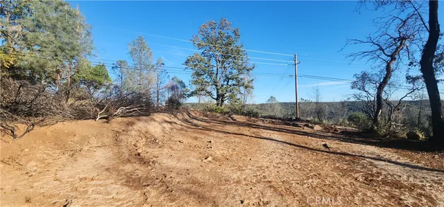 a view of a backyard of the house