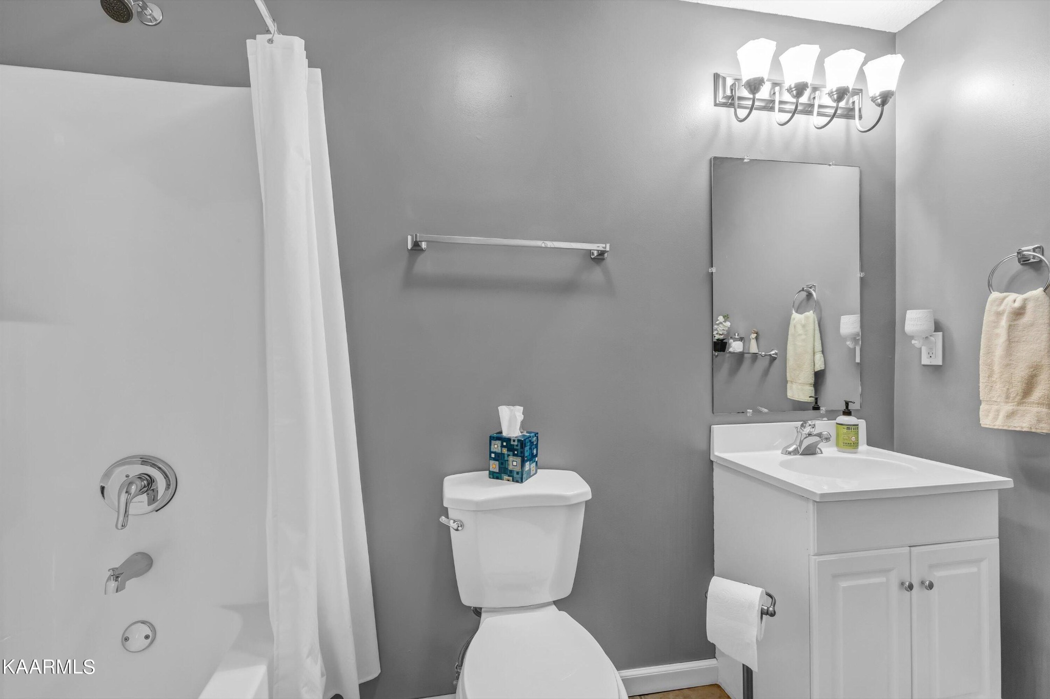 1433 Lambert Road Greenback, TN 37742 - Photo 25 of 34 a bathroom with a sink a toilet a mirror and shower