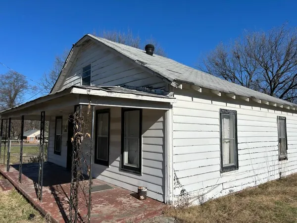 a view of a wooden door