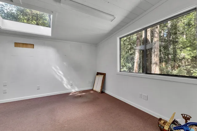 an empty room with a window